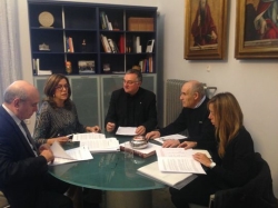 Diputación y Obispado analizan la propuesta de actuaciones del convenio para la restauración de templos 2015