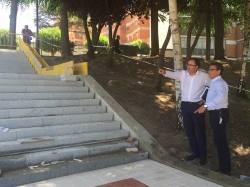 La reforma en el acceso principal a las Huertas del Obispo finalizará antes del San Antolín