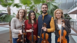 El cuarteto de violines Strings With Wings de la OSCyL estará mañána en el Teatro Principal de Palencia