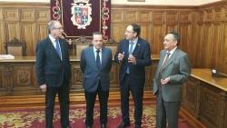 Mario Amilivia y los consejeros Emilio Melero y Miguel A. Jiménez mantienen un encuentro con el Ayuntamiento y la Diputación de Palencia