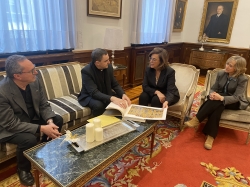 La presidenta de la Diputación de Palencia recibe al nuevo obispo de la Diócesis de Palencia en su primera visita oficial