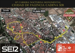 Cortes de tráfico con motivo de la Carrera Nocturna Monumental Ciudad de Palencia