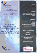 El COPCYL celebra el 3 de noviembre en Palencia la charla ‘Querida soledad: la transformación de las relaciones a lo largo de la vida’
