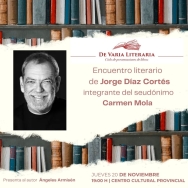 El Centro Cultural Provincial acoge este jueves 20 de noviembre el encuentro literario con Jorge Díaz Cortés