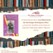 El salón de actos de la Diputación de Palencia acoge este jueves 27 de noviembre la presentación del libro ‘Las Memorias de Santiago Rodríguez Díez