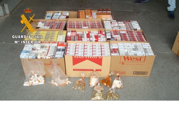 La Guardia Civil inmoviliza 2.684 cajetillas de tabaco nacional, de diferentes e importantes marcas comerciales