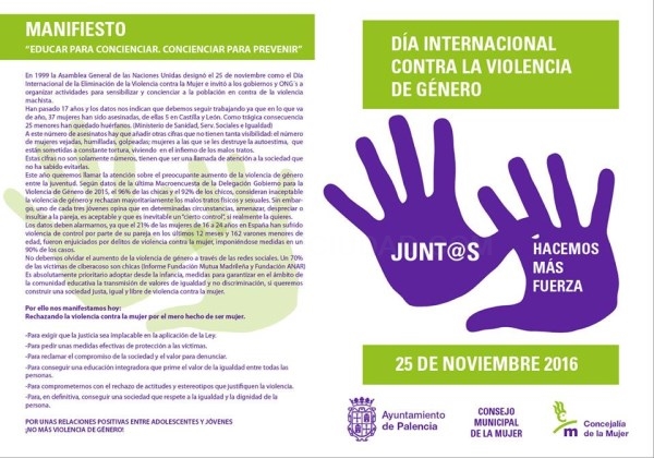 Ayuntamiento y Diputación vuelven a unir fuerzas para mostrar su repulsa a la Violencia de Género