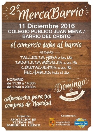 La segunda edición del Mercabarrio del Cristo tendrá lugar el próximo 11 de diciembre en el pabellón del colegio Juan Mena