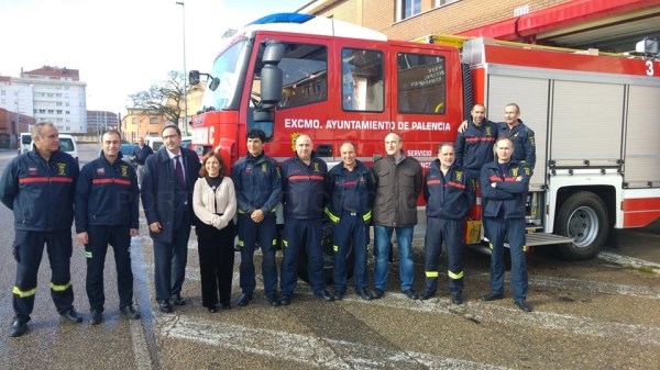 Los bomberos del Parque Municipal de Palencia actuaron en 727 ocasiones durante 2016, un 18,5% más que en el año anterior