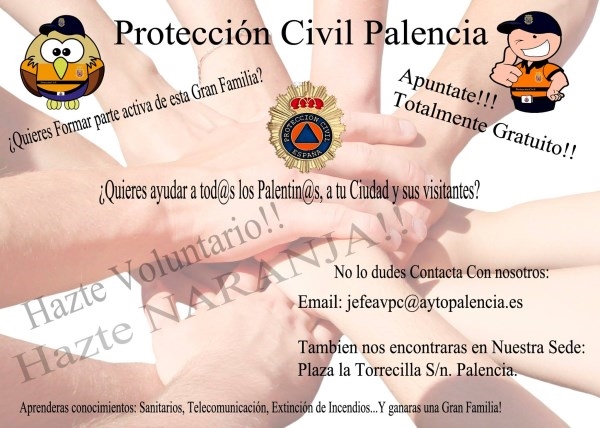 La Agrupación de Voluntarios de Protección Civil del Ayuntamiento de Palencia busca nuevos integrantes