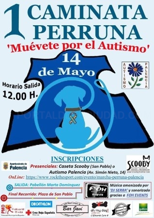 Palencia acogerá el 14 de mayo la I Caminata Perruna “Muévete por el Autismo”