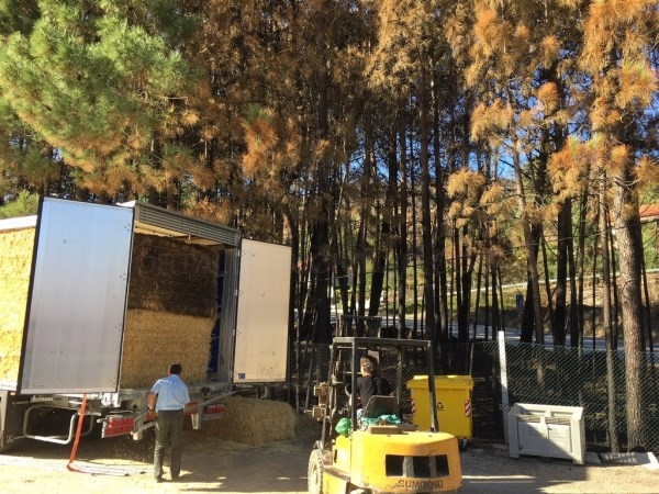 Un palentino dona 16 toneladas de paja a los afectados por los incendios en Galicia