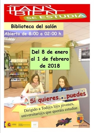 Arranca de nuevo el programa  'Tan bien se estudia' para ampliar los horarios de las salas ubicadas en Lecrác y Parque del Salón