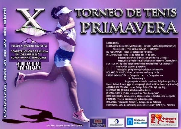 Ayuntamiento, Diputación y Delegación Provincial de Tenis colaboran para organizar el X Torneo de Primavera que será a beneficio de Solidaridad Global