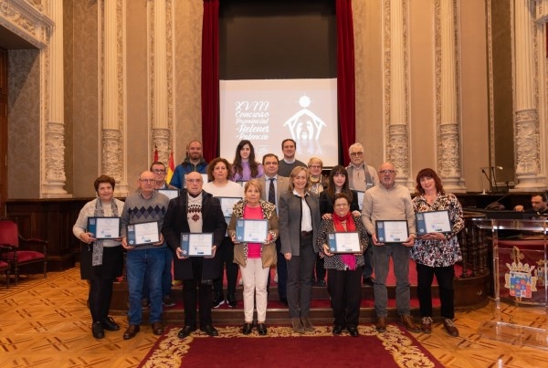El salón de actos acoge la entrega de premios del XVIII Concurso Provincial de Belenes de la Diputación de Palencia al que han concurrido 40 conjuntos