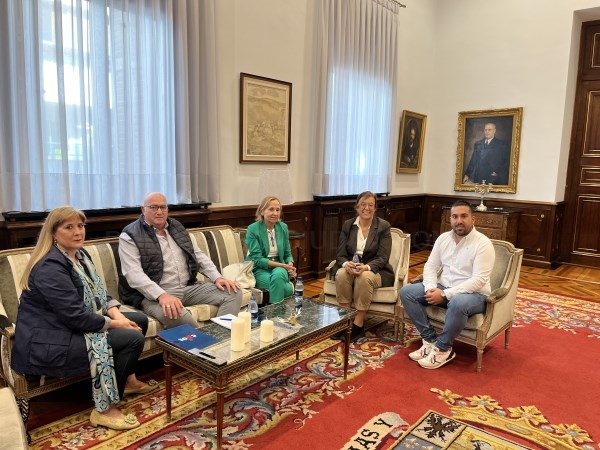 La presidenta de la Diputación, Ángeles Armisén, se reunoe con la nueva directiva de la Federación de Comercio Palentino (FECOPA)