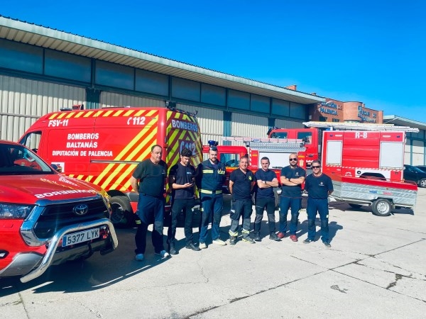 Siete bomberos del Servicio de Protección Civil y Extinción de Incendios de la provincia de Palencia se desplazan a Valencia