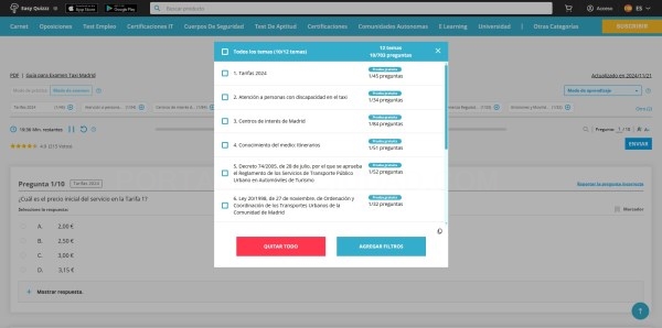 Prepárate para tu "Test Examen Taxi" con Easy-Quizzz: ¡La solución definitiva para prepararte!