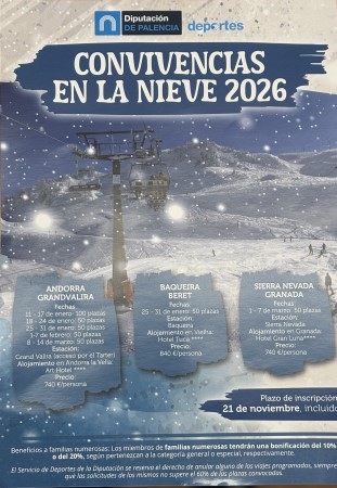 Un año más, la Diputación de Palencia convoca las ‘Convivencias en la Nieve’