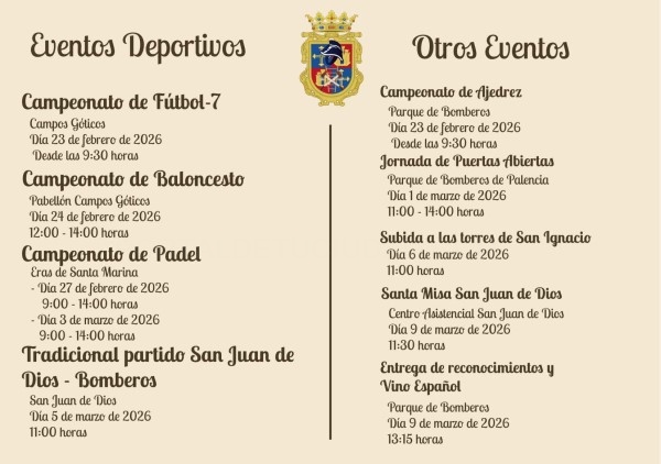 El Parque de Bomberos de Palencia celebra este domingo, 1 de marzo, una jornada de puertas abiertas