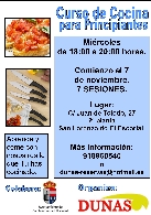 Abiertas las inscripciones para el curso de cocina para principiantes