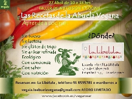 Taller de Cocina. Recetas de la Abuela Vegana (Alimentación saludable-vegetariana)