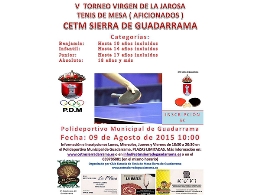 V TORNEO DE TENIS DE MESA “VIRGEN DE LA JAROSA”