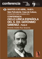 Ciclo Lírica Española del s.XIX: Gerónimo Giménez. Parte II