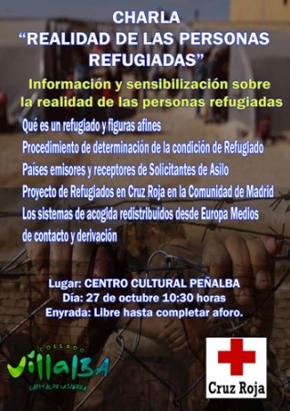 “Realidad de las personas refugiadas”, mañana martes en el Centro Cultural Peñalba de Collado Villalba