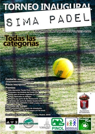 El 21 de noviembre comienza en Guadarrama el Torneo Inaugural del Padel Sima Deporte y Ocio
