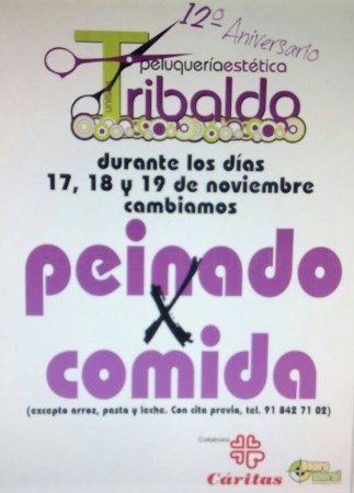 En peluquería estética Tribaldo cambian peinados por comida.