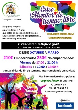 Abiertas las inscripciones para el Curso de Monitor de Tiempo Libre en El Escorial
