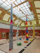 María Zahle inunda de color el hall principal de CentroCentro con la instalación UpUpUpUp