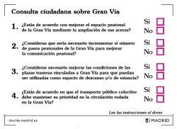 Consulta ciudadana para la remodelización de  la Gran Vía