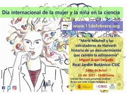 El Real Jardín Botánico celebra el Día Internacional de la Mujer y la Niña en la Ciencia con una conferencia sobre María Mitchell