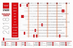 calendario laboral de 2018, con 12 días festivos