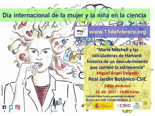 El Real Jardín Botánico celebra el Día Internacional de la Mujer y la Niña en la Ciencia con una conferencia sobre María Mitchell