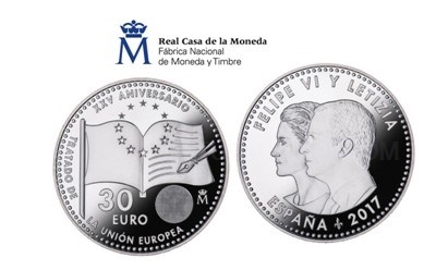 La Real Casa de la Moneda acuña una pieza conmemorativa del Aniversario de la Firma del Tratado de la Unión Europea