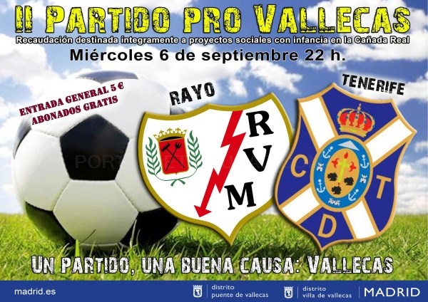 Partido benéfico Pro-Vallecas, a favor de proyectos infantiles en Cañada Real