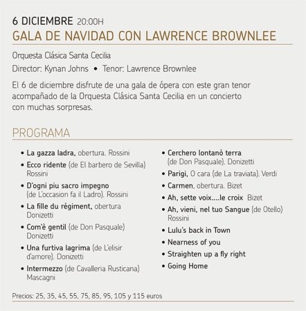 Gala de Navidad con LAWRENCE BROWNLEE en el Teatro Real