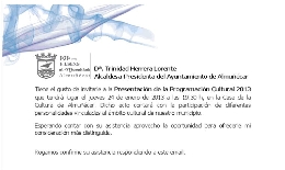 Presentación de la  programación cultural de Almuñécar para el presente año 2013
