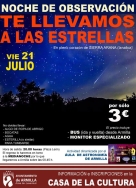 “Te llevamos a las estrellas” velada de observación de perseidas, lluvia de estrellas, desde Sierra Arana