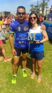 PODIO ABSOLUTO POR PAREJAS MIXTAS PARA MARÍA Y EDUARDO EN LA CARRERA DE LA MUJER DEL EJIDO.