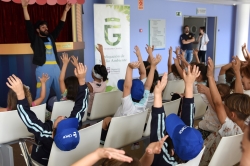 Diputación celebra el Día del Medio Ambiente con escolares concienciados con el uso del transporte ecológico