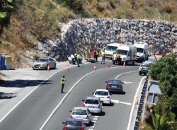 Herido grave el conductor de un ciclomotor en accidente de tráfico en la CN 340 cerca de Almuñécar