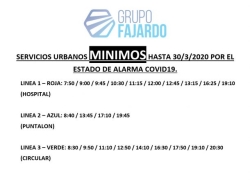 La empresa Fajardo informa sobre los servicios mínimos que rigen durante la cuarentena en el transporte municipal urbano de Almuñécar y La Herradura