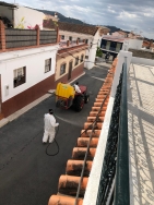 Varios agricultores se suman a las labores de desinfección de Salobreña y sus anejos
