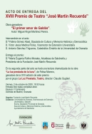 ENTREGA DEL XVIII PREMIO DE TEATRO JOSÉ MARTÍN RECUERDA.