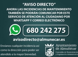 El Ayuntamiento de Almuñécar mantiene el servicio “Línea Verde” y “Aviso directo” destinado a recibir incidencias de la vía pública
