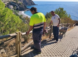 El Área de Medio Ambiente de Almuñécar realiza mejoras en materia de seguridad en el Parque Mediterráneo